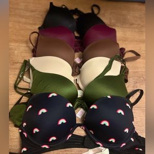 Bundle 6 Victoria Secret/Pink push-up bras size 34A multiple styles women